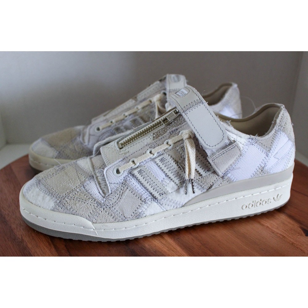 Adidas Originals Shoes Mens 10.5 White Atmos x Recouture Forum Low Patchwork